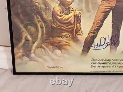 Vtg Star Wars Empire Strikes Back Movie Poster Signed By Hamill & Kenny Baker