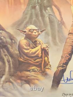 Vtg Star Wars Empire Strikes Back Movie Poster Signed By Hamill & Kenny Baker